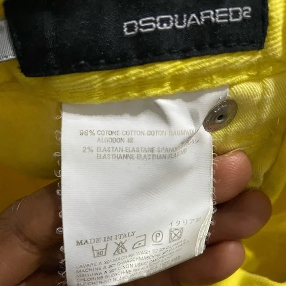 DSQUARED2 Yellow Straight Leg Jeans - Picture 11 of 11